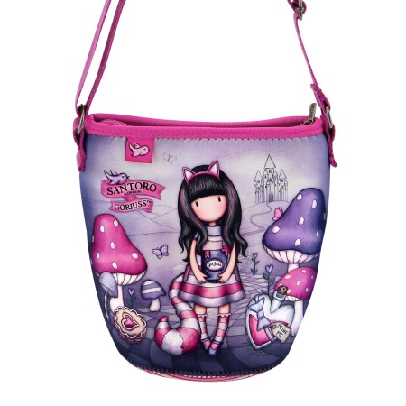 Sac à Bandoulière Gorjuss Cheshire cat Violet (19.5 x 18.8 x 11 cm)