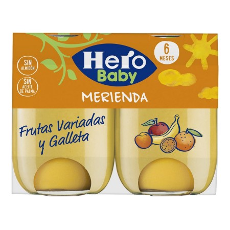 Pot pour bébé Hero Merienda Frutas Galleta (2 x 190 gr)