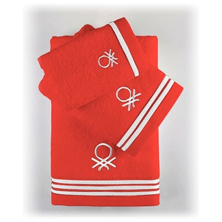 Ensemble de serviettes de toilette Benetton Rainbow Rouge (3 pcs)