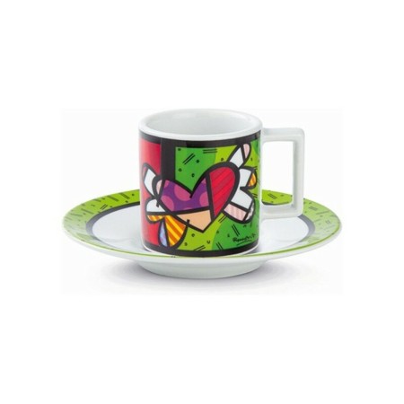 Tasse avec sous-tasse Britto Coeur Céramique