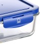 Boîte à lunch hermétique Benetton Bleu Plastique Verre Borosilicaté 690 ml