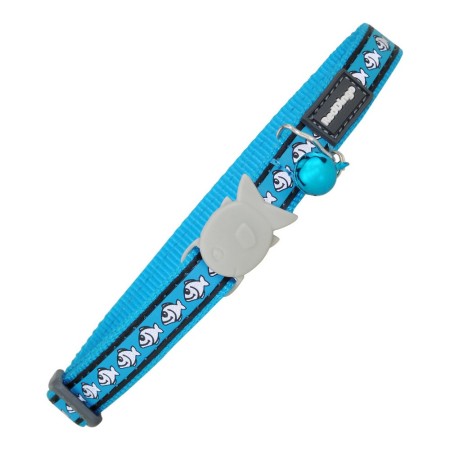 Collier pour chat Red Dingo Poisson Réfléchissant Turquoise (1,2 x 20-32 cm)