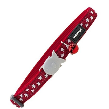 Collier pour chat Rouge Etoiles (1,2 x 20-32 cm)