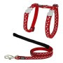 Harnais pour chat Red Dingo Style Rouge Étoile Blanc Sangle