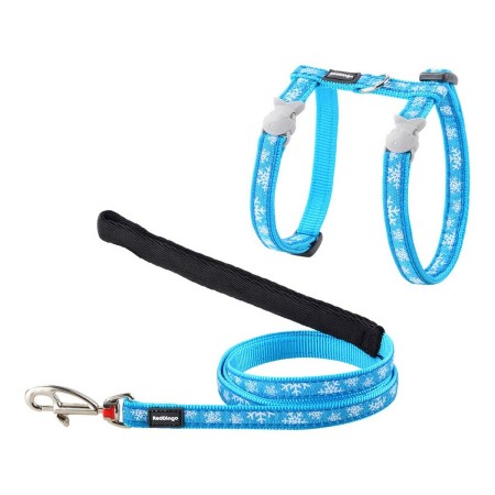 Harnais pour chat Red Dingo Style Bleu Sangle Flocons de neige