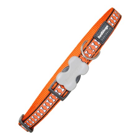 Collier pour Chien Red Dingo Réfléchissant Os Orange (1,5 x 24-36 cm)