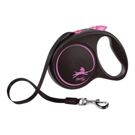 Laisse pour Chien Flexi BLACK DESIGN 5 m Rose Taille S