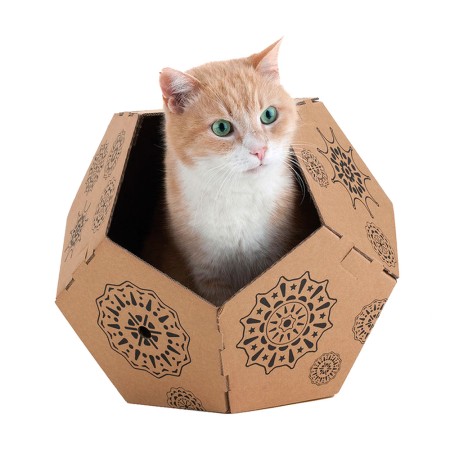 Jouet pour chats United Pets Tiger Marron Caisse Carton (45 x 47 x 38 cm)