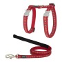 Harnais pour chat Red Dingo Style Rouge Sangle Empreinte d'animal