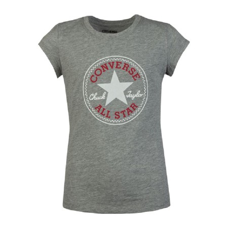 T shirt à manches courtes Enfant Converse Timeless Chuck Patch G Gris 100 % coton