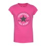 T shirt à manches courtes Enfant Converse Chuck Path Rose Fuchsia 100 % coton