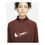 Tee-shirt Manches Longues Femme Nike Dri-FIT Swoosh Run Marron