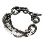 Bracelet Femme Folli Follie 1B14T064KA Noir Argent 925 (10 cm)