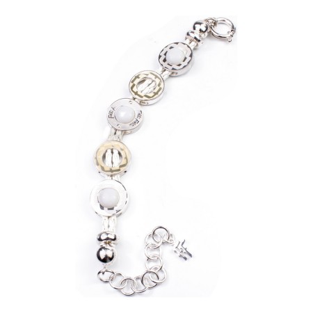 Bracelet Femme Folli Follie 3B1F031WWW Blanc Argent 925 (12 cm)