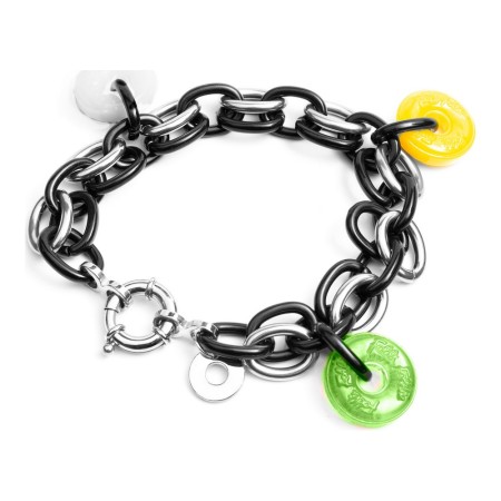 Bracelet Femme Folli Follie BA1B003SK-BVA Noir Acier inoxydable (23 cm)