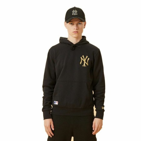 Sweat à capuche homme New York Yankees MLB Logo Metallic New Era Noir