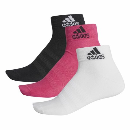 Chaussettes de Sport Adidas Rose Blanc 3 Unités Noir