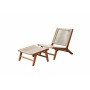 Chaise de jardin Beau Rivage Repose-pied Avec accoudoirs Corde Bois d'eucalyptus