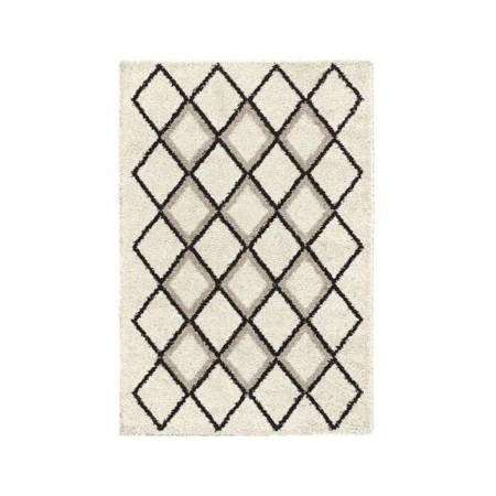 Tapis Nazar Suzan Gris Crème Berbère Géométrique (150 x 220 cm)