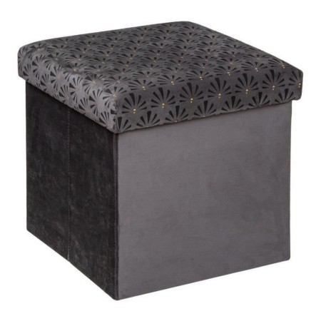 Pouf Atmosphera Gris Velours (38 x 38 x 38 cm)
