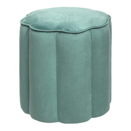 Pouf Atmosphera Bleu Velours Polyuréthane