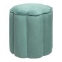 Pouf Atmosphera Bleu Velours Polyuréthane