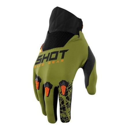 Gants de moto Cross Devo Vert militaire Taille 9