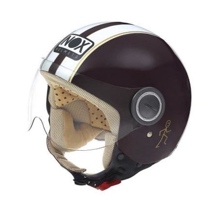 Casque NOX N210 Rouge Blanc Bordeaux