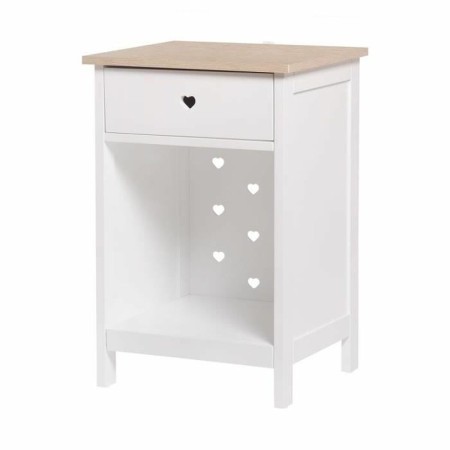 Table de Nuit Bois de pin Blanc Bois MDF (40 x 35 x 60 cm)