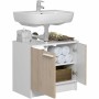 Meuble sous-lavabo Ekipa Blanc bois de chêne (59 x 38 x 55 cm)