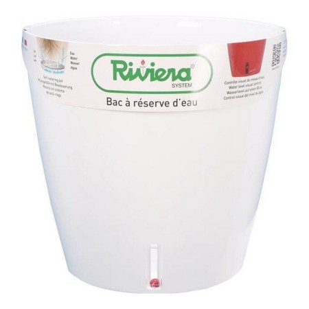 Pot auto-arrosant Riviera Eva New Ronde Plastique Blanc (Ø 46 cm)