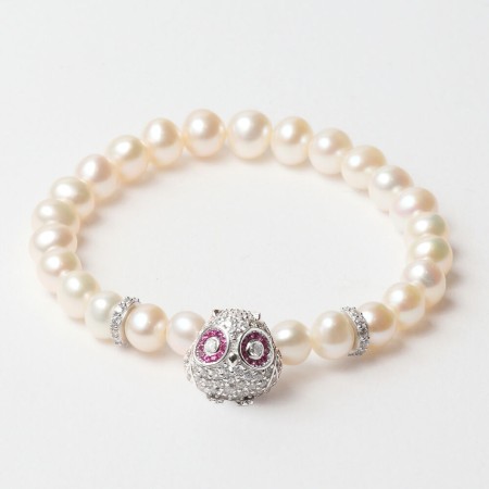 Bracelet Femme Lancaster JLA-BR-OWL-1-WH Argenté Blanc Argent 925 16 mm