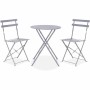 Ensemble Table + 2 Chaises Gris Acier (42 x 46 x 82 cm)