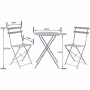 Ensemble Table + 2 Chaises Gris Acier (42 x 46 x 82 cm)