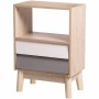 Table de Nuit Gris Bois MDF Blanc (45 x 30 x 65 cm)