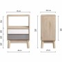 Table de Nuit Gris Bois MDF Blanc (45 x 30 x 65 cm)