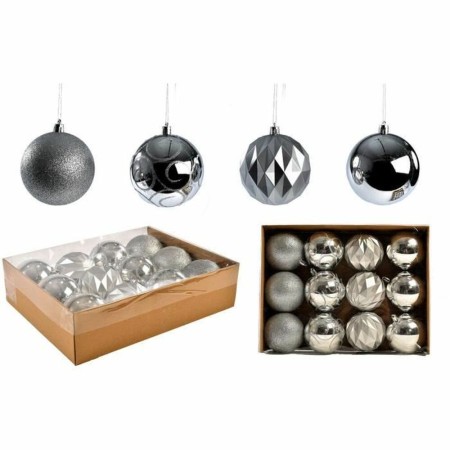 Boules de Noël Argenté (12 Pièces)