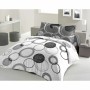 Jeu de draps Lovely Home Blanc Cercles Anthracite (220 x 240 cm)