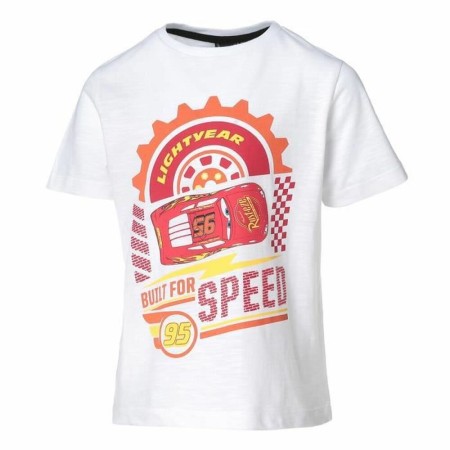 T shirt à manches courtes Enfant Disney Cars Blanc