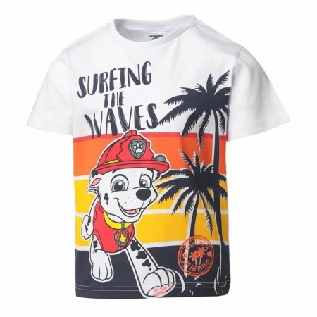 T shirt à manches courtes Enfant The Paw Patrol Plage Blanc