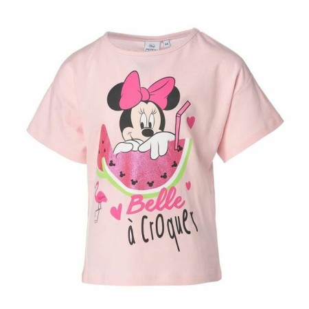 T shirt à manches courtes Enfant Disney Minnie Mouse Rose clair