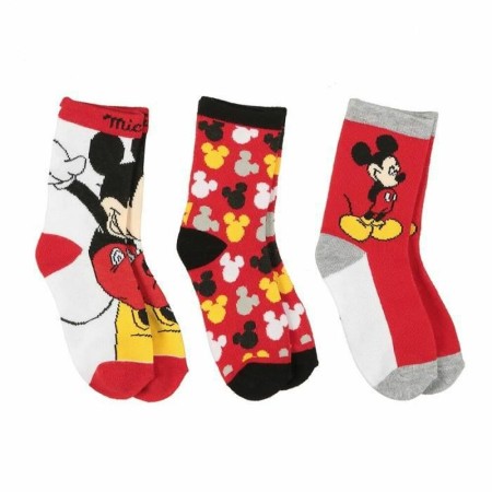Chaussettes Disney Mickey Mouse Rouge Noir Gris