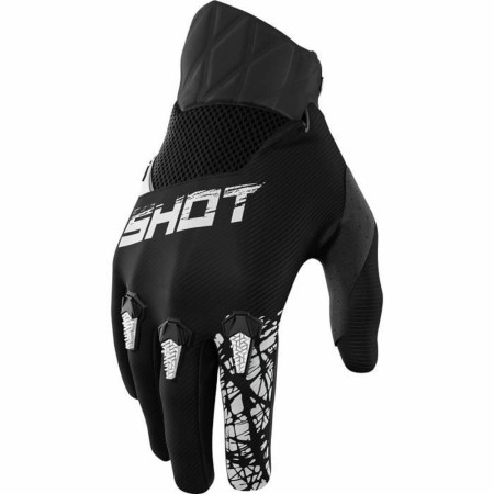 Gants de moto Shot Race Gear Slam Cross Devo Noir Blanc Cross