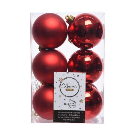 Boules de Noël Decoris Rouge (Ø6 cm)