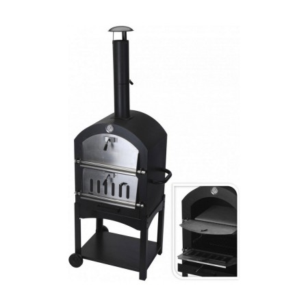 Roues de barbecue au charbon de bois Noir (Ø10 x 46,5 cm) (44,5 x 65 x 158 cm)