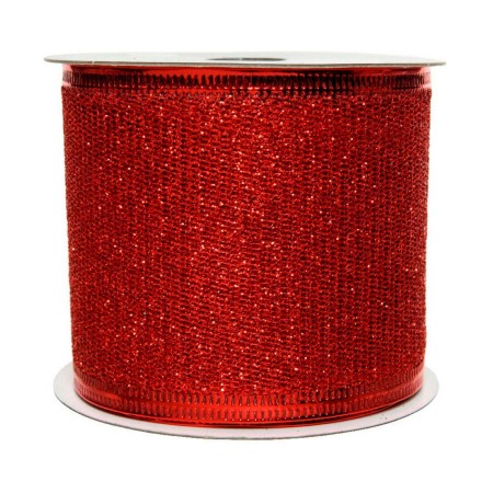 Ruban Decoris Noël Décorative Lien Rouge Paillettes (6,3 x 270 cm)