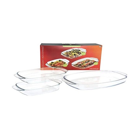 Ensemble de plats pour la cuisine Excellent Houseware Verre Transparent 3 Pièces