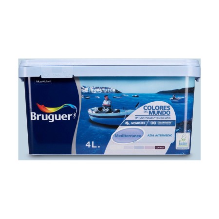 Peinture Bruguer Mediterraneo 4 L Bleu intermédiaire