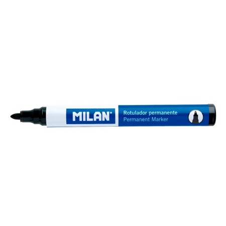 Marqueur permanent Milan Bout rond Noir PVC 12 Unités (Ø 4 mm)