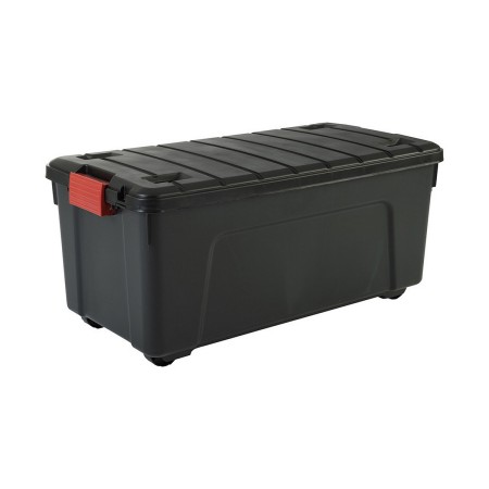 Boîte de rangement Iris Explorer box Avec des roues Noir/Rouge polypropylène 75 L (39,5 x 78 x 35 cm)